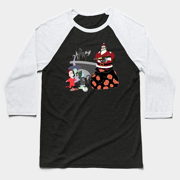 Wrong Santa Baseball T-Shirt by seamustheskunk